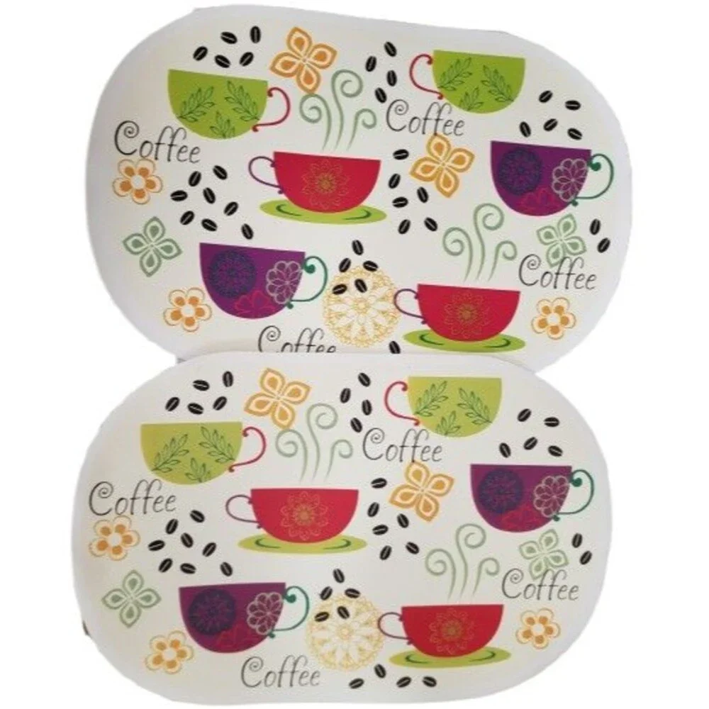 Set of 2 Same Kitchen Vinyl Non Clear Placemats(18